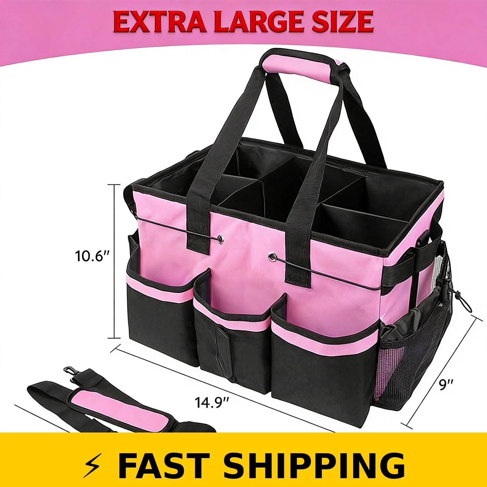 LANGSONGHONG Large Cleaning Caddy Bag with Multi Pockets
