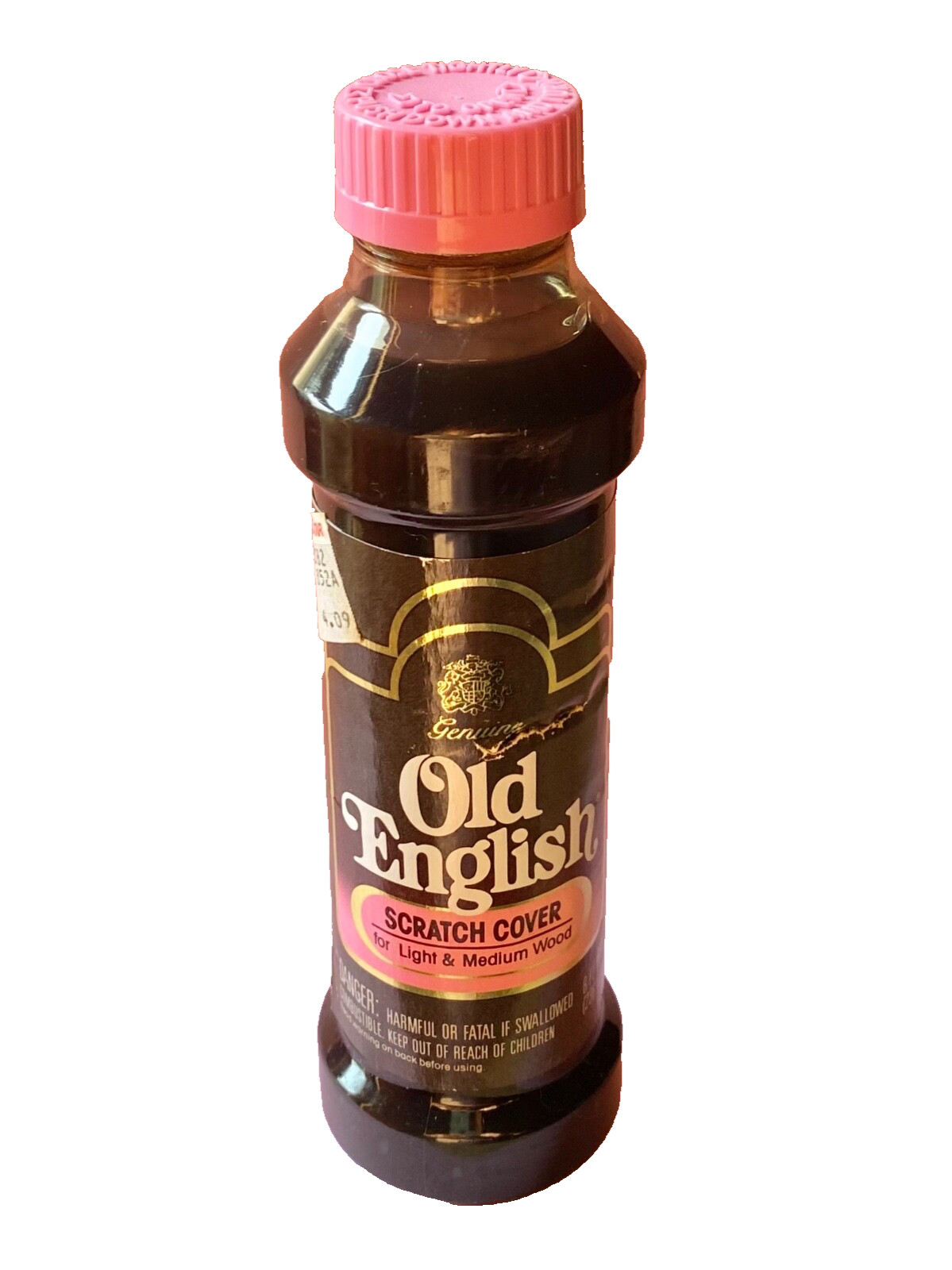 Vintage Old English Scratch Cover For Light To Medium Woods 8 oz Pink Lid HTF