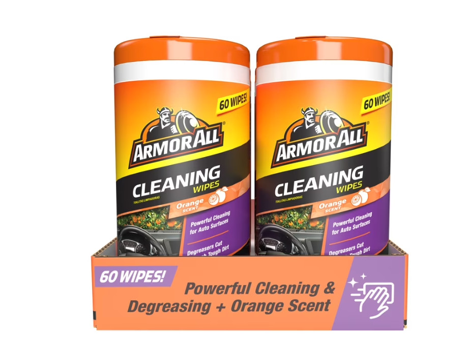 3 PACK Interior Car Cleaning Wipes in Orange Scent, 60 Count