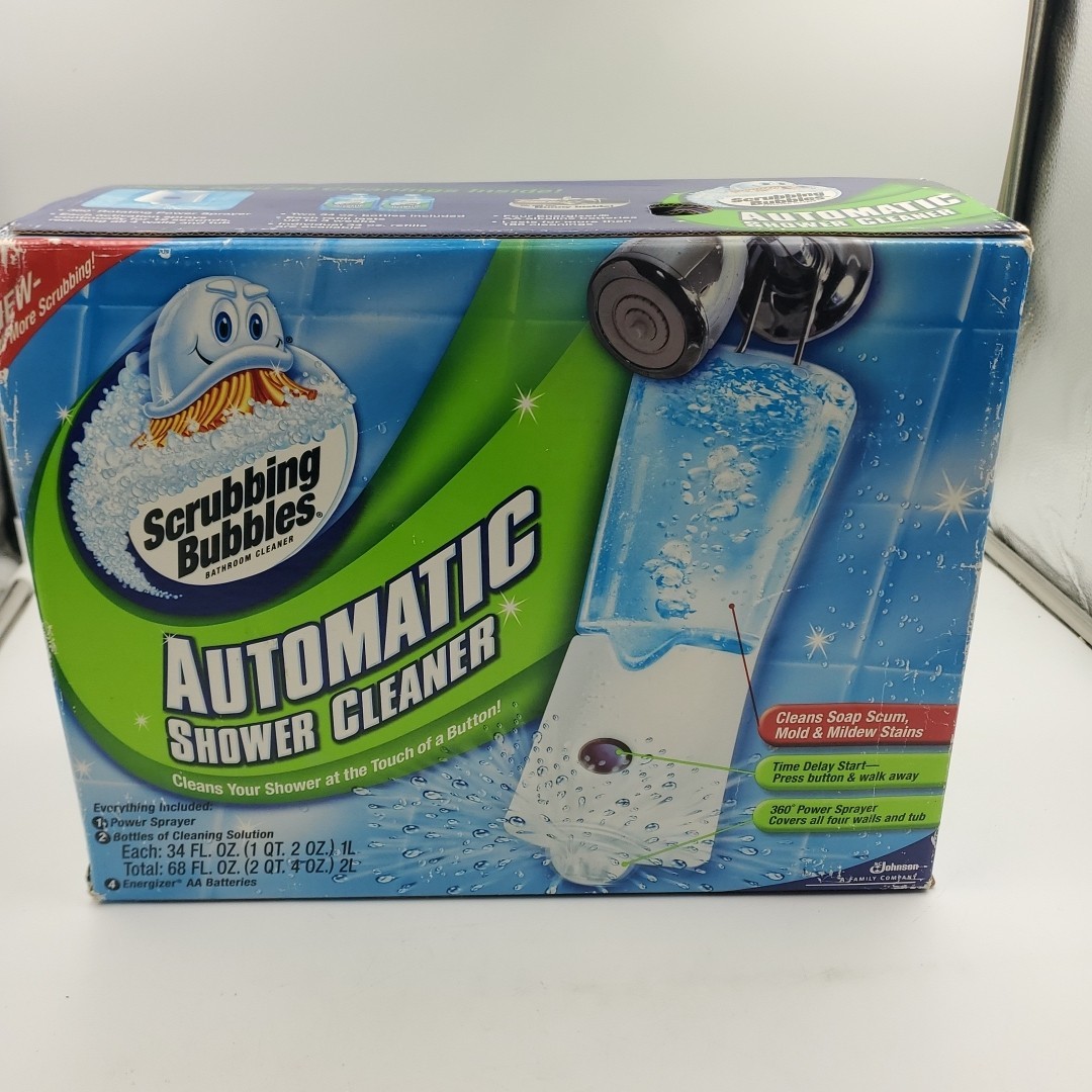 Scrubbing Bubbles Automatic Shower Cleaner Kit With 2 Bottles Solution New