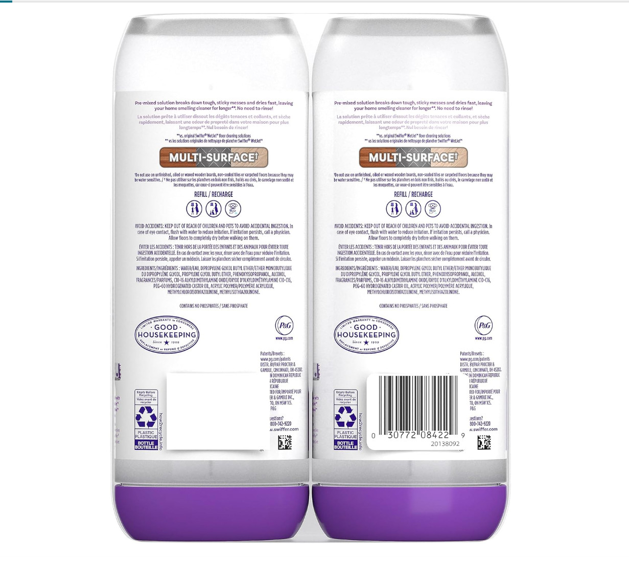 Swiffer Power Mop Refill Solution, Fresh Scent Floor Cleaner, 25.3 oz (2 Pack)