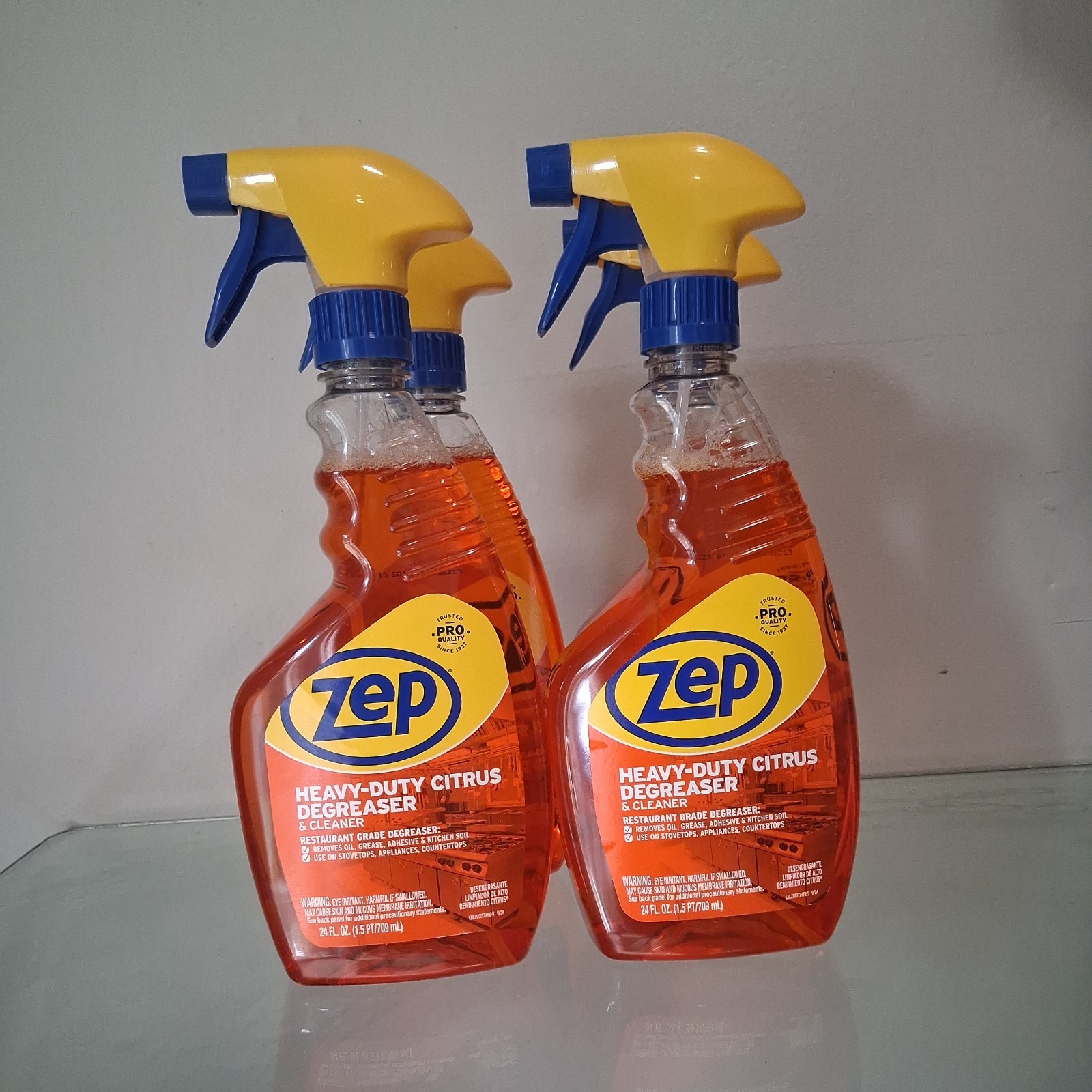 Zep Heavy-Duty Citrus Cleaner Spray Bottle 24 Fl oz (Pack of 4)