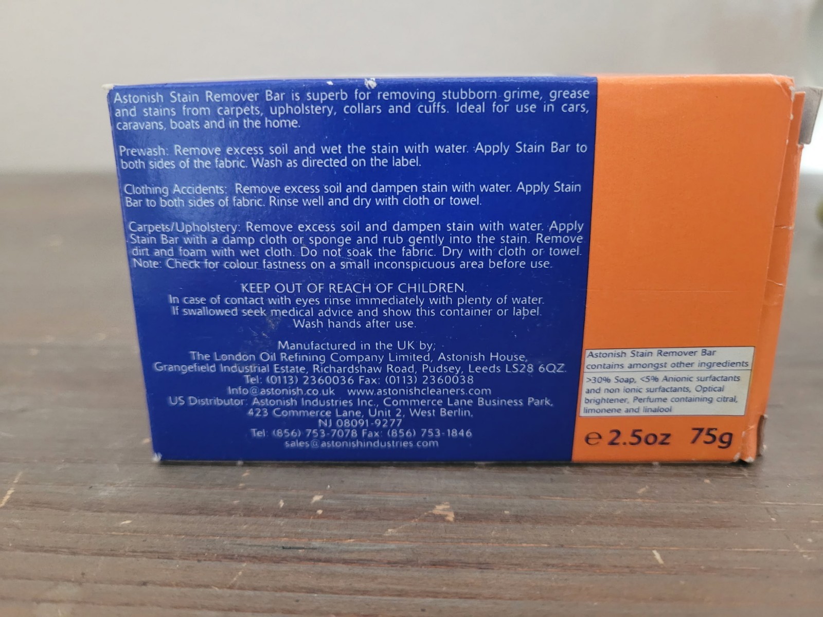 2x Astonish Stain Remover Bar Clothes Carpet Upholstery Pre Laundry Fabric 75g.