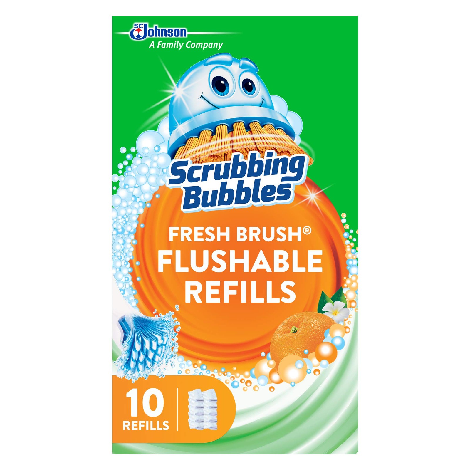 Scrubbing Bubbles Flushable Toilet Bowl Wand 10 Count (Pack of 1), Clear