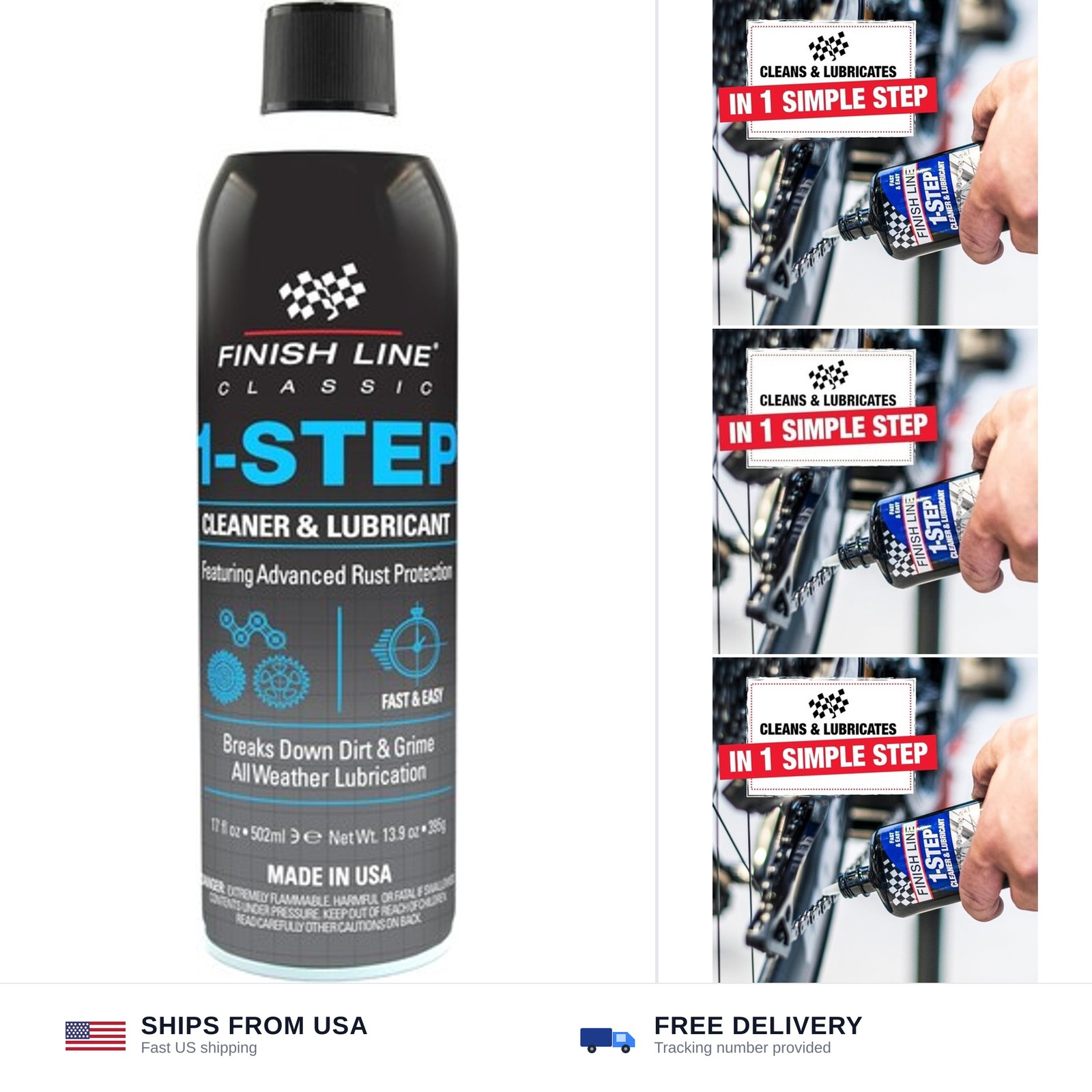 Finish Line 1-Step Bike Chain Cleaner and Lubricant – Cleans, Lubricates & Pr…