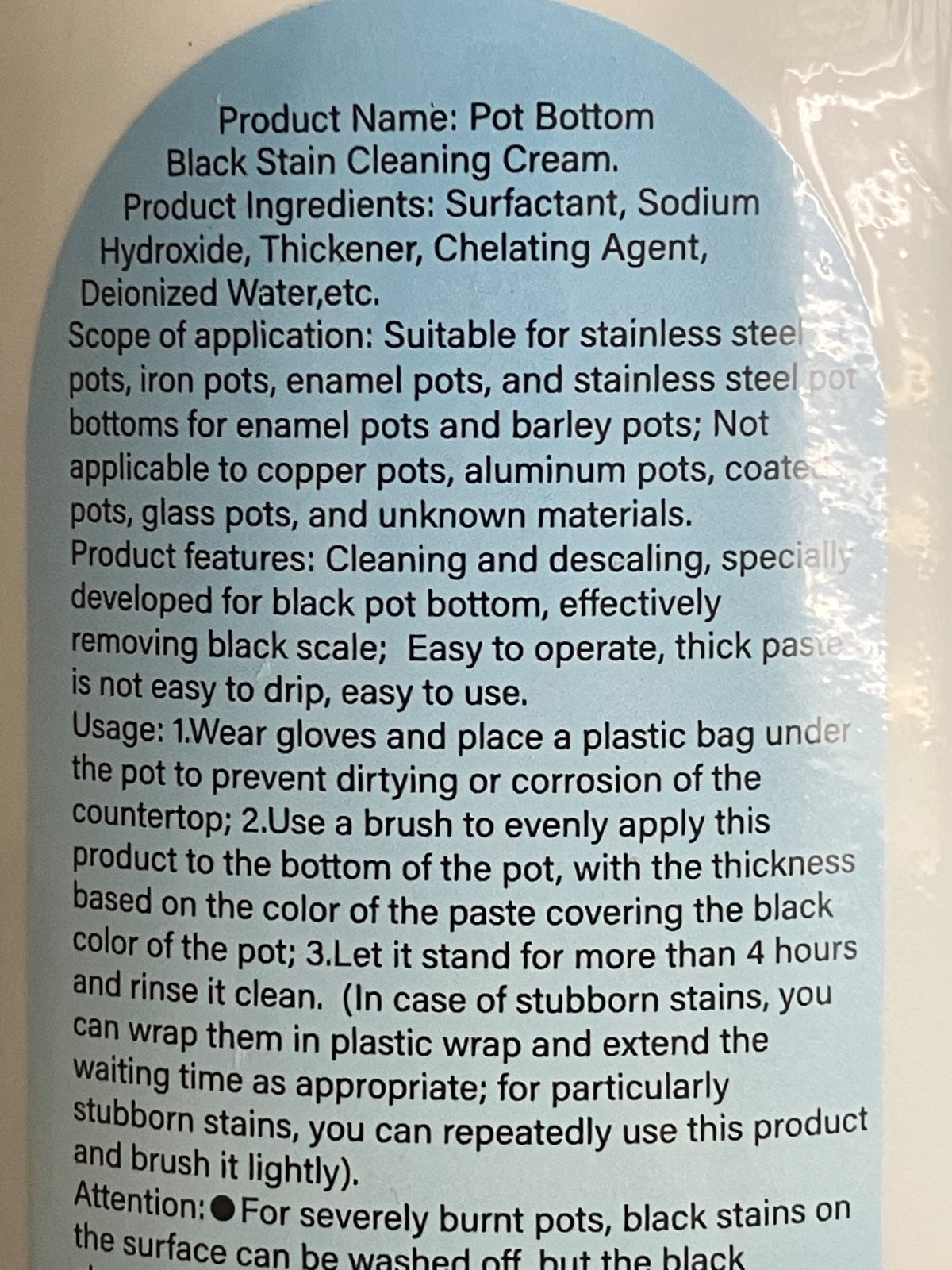 “Lufane”, REMOVE BLACK, SEAWEED, MUD, FILM FROM THE BOTTOM OF THE POT!!