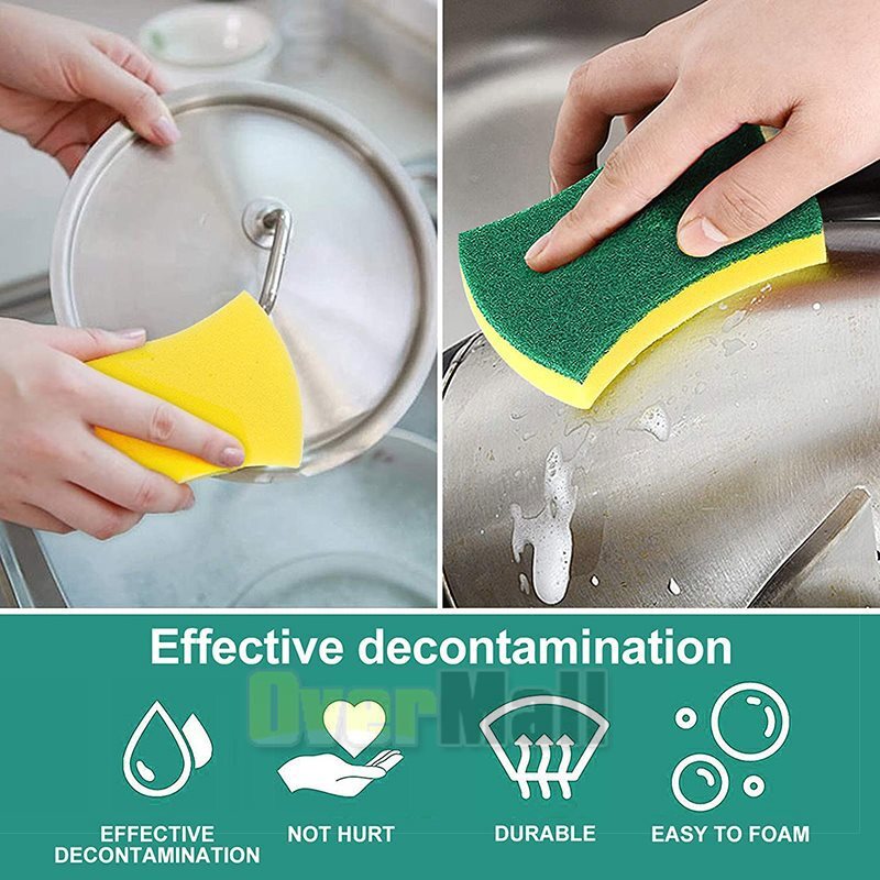 Lot of 24-72 pcs Sponge Scrubber Scrub Scourer Wash Clean Dish Pads Bulk KITCHEN