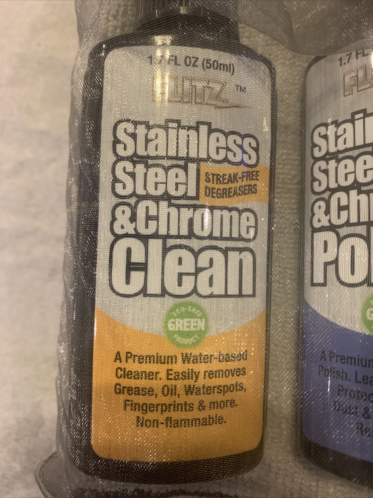 Flitz Steel & Chrome Cleaner, Polish, Granite Wax+, Faucet Wax + 1.7 Fl Oz Each