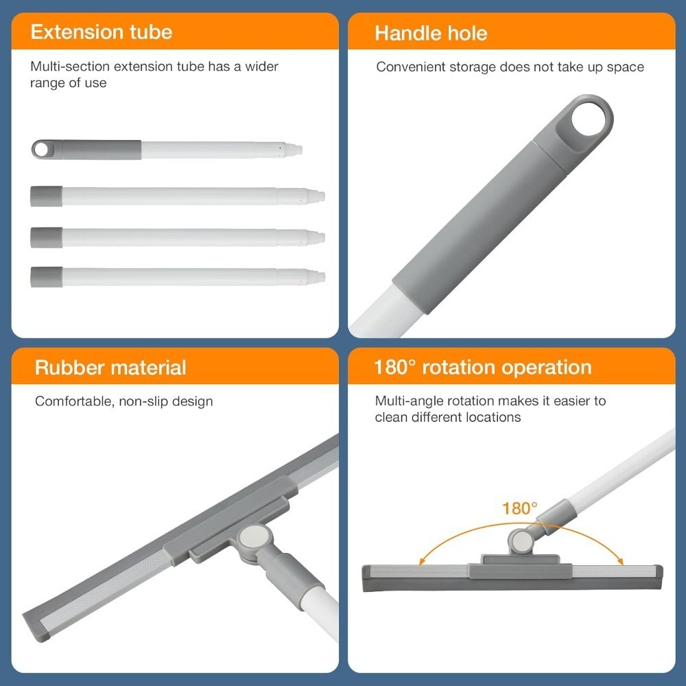 Floor Squeegee for Concrete Floors Long Handle Shower Squeegee with Extension