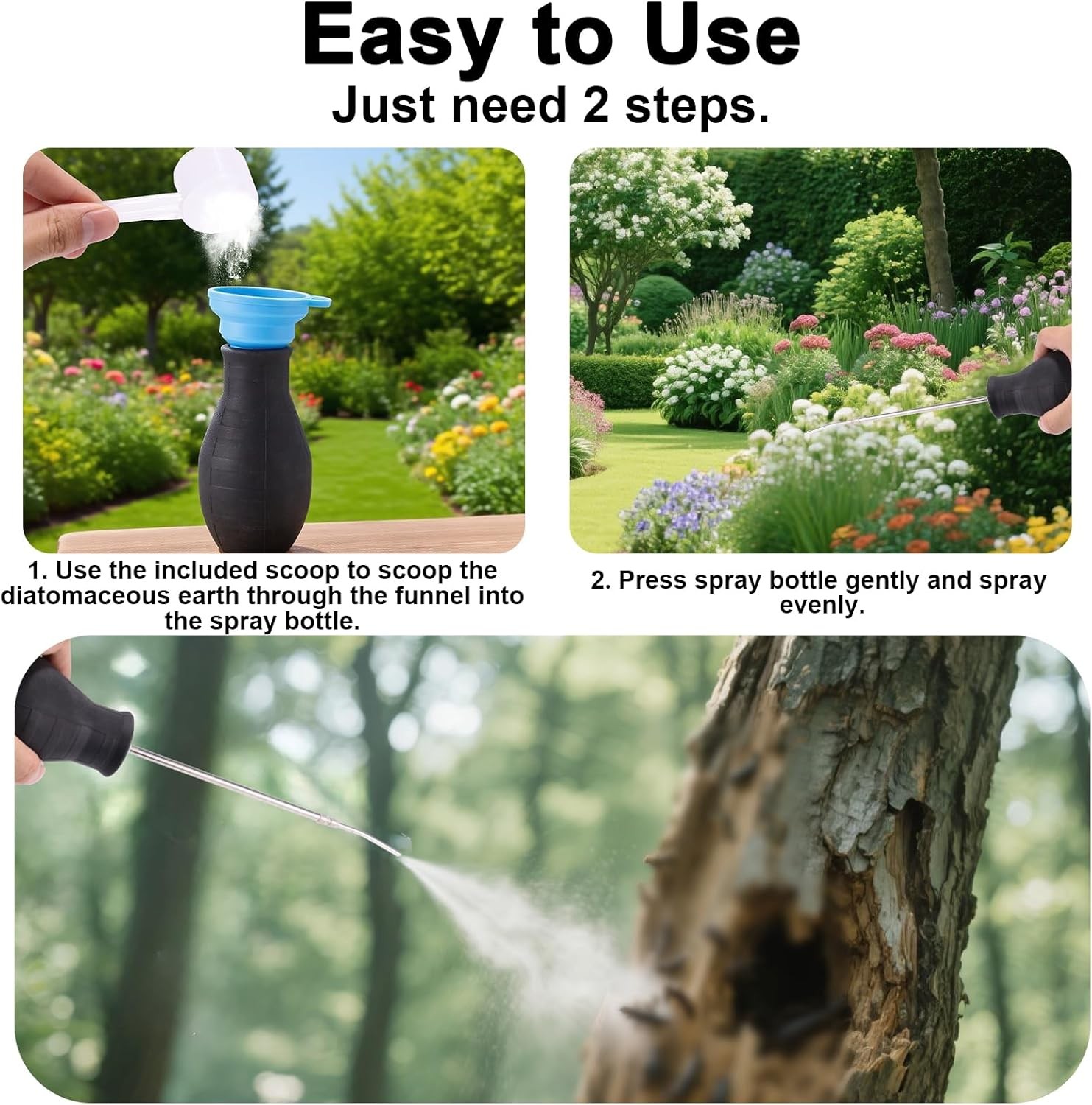 5pcs Diatomaceous Earth Duster Set Garden Plant Hand Puffer Applicator Pesticide