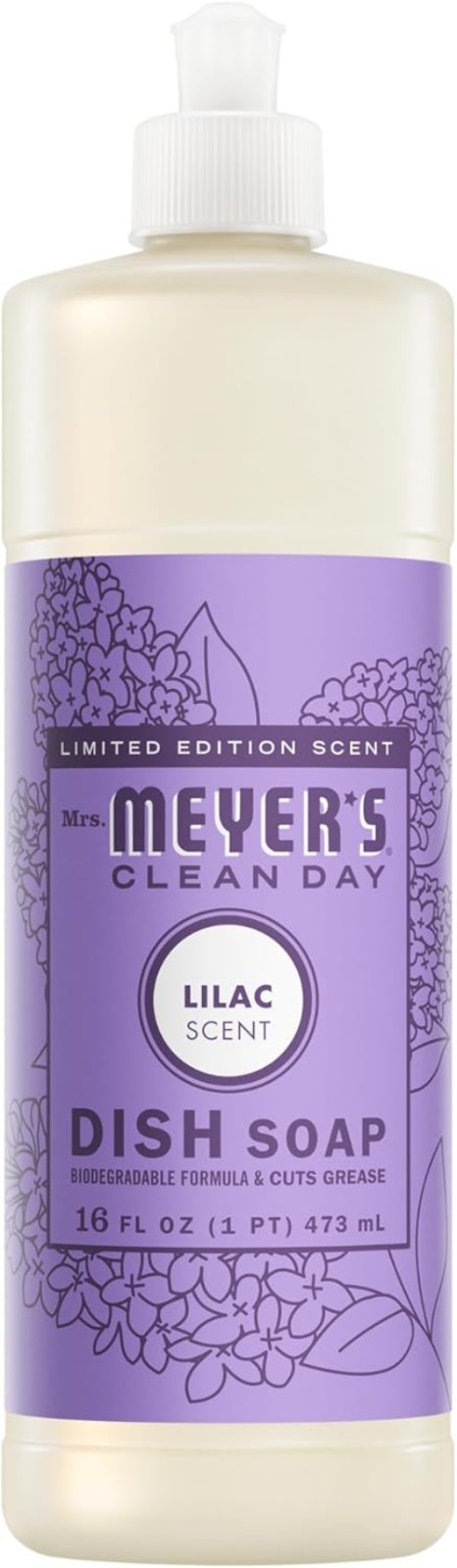 MRS. MEYER’S CLEAN DAY Liquid Dish Soap, Lilac, 16 fl. oz