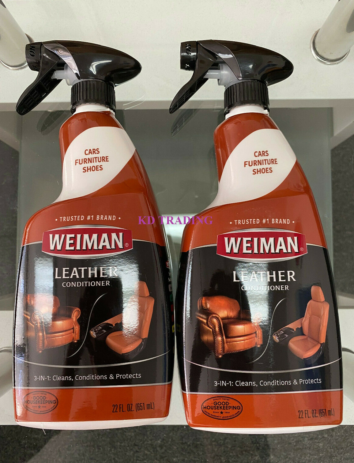 (2-Pack) Weiman Leather Cleaner Protect Restore Car Auto Seat Shoe Sofa 22oz