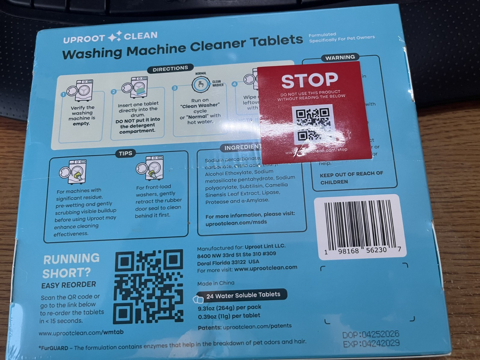 Uproot Clean Washing Machine Cleaner Tablets – 24 Pack