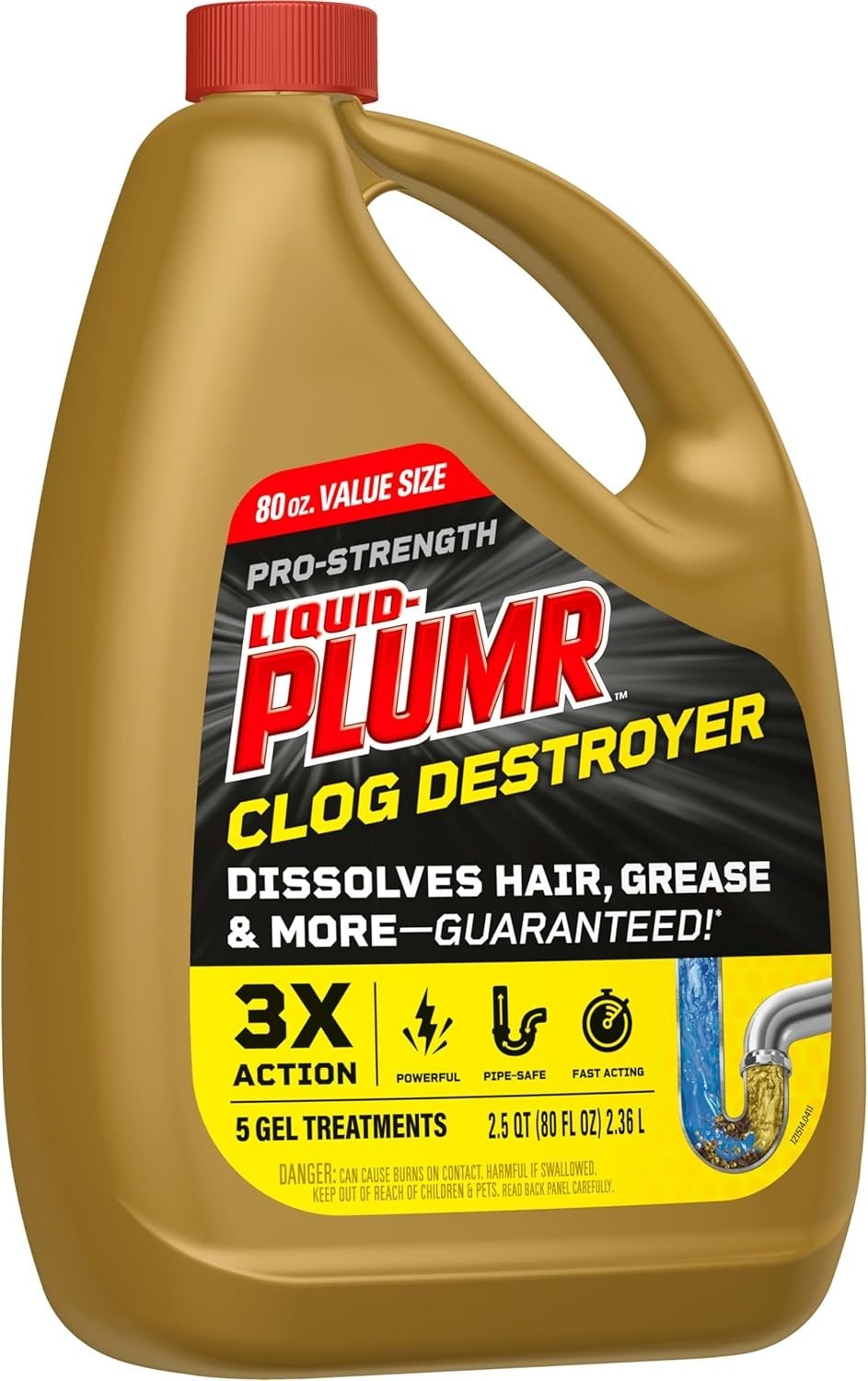 Liquid-Plumr Pro-Strength Full Clog Destroyer, Bathroom & Kitchen Sinks, Shower