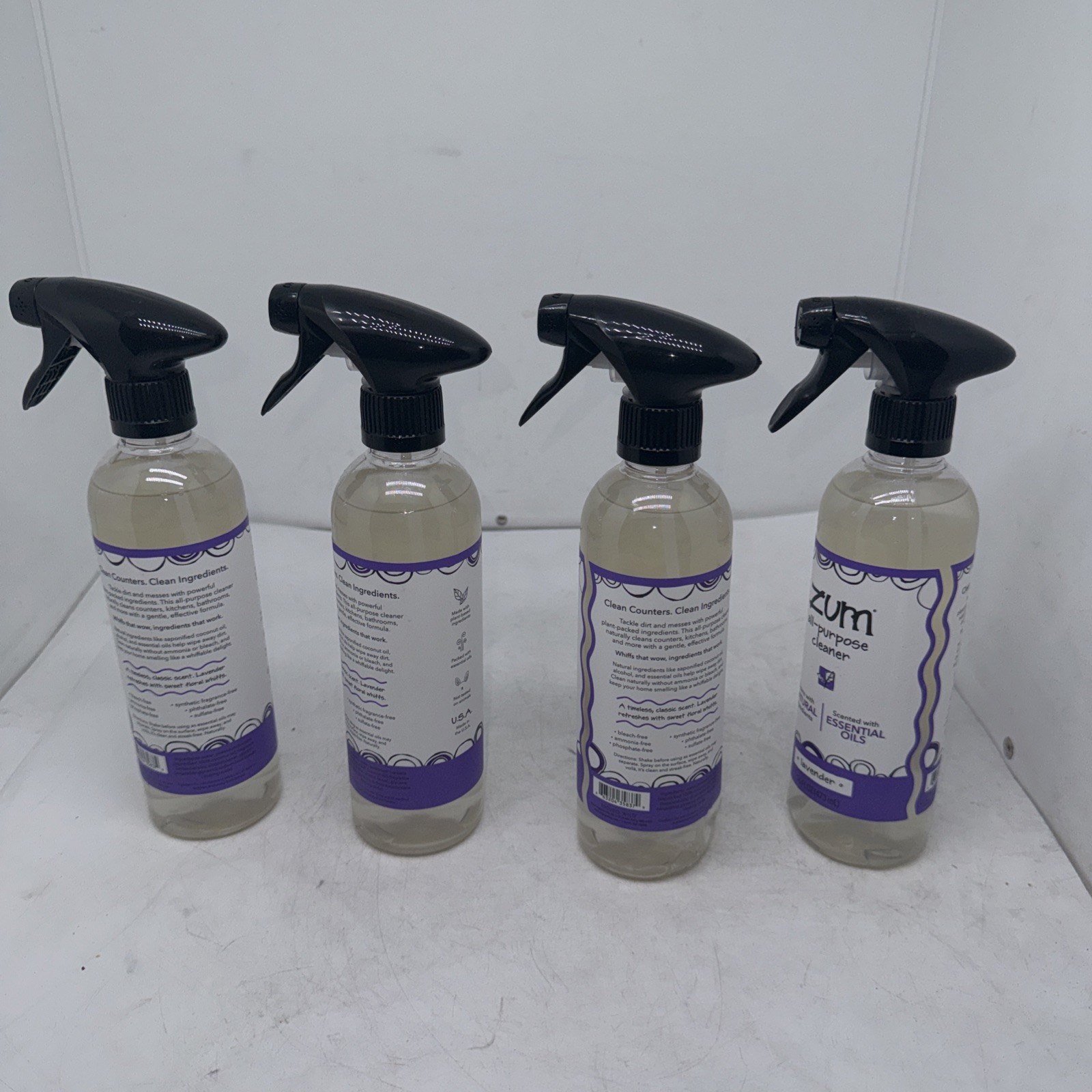 (4) Zum 16 Oz Lavender Cleaner – Natural Multipurpose Cleaner Made Essential