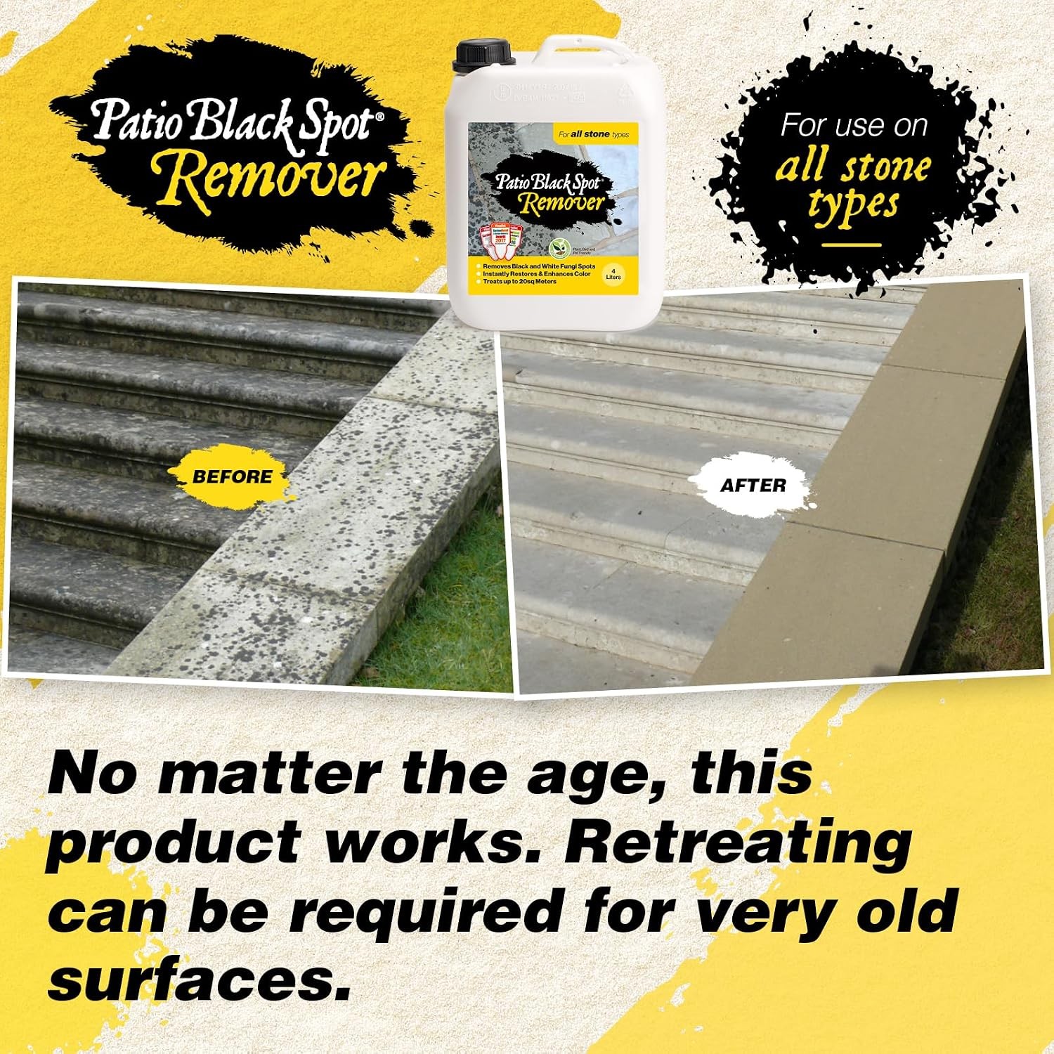 Remover All Stone Type Restore Natural Colour Removes Stains Caused by Black