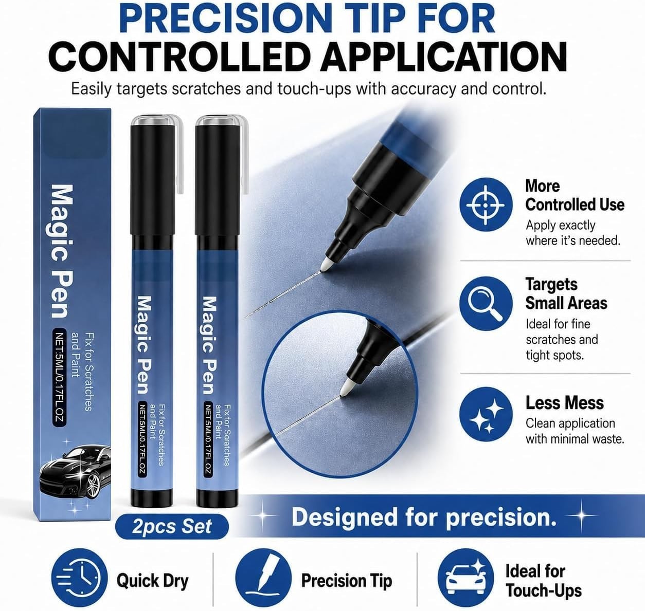 2026 Magic Car Scratch Remover Pen, Car Scratch Remover Pen, Clear Coat Touch Up