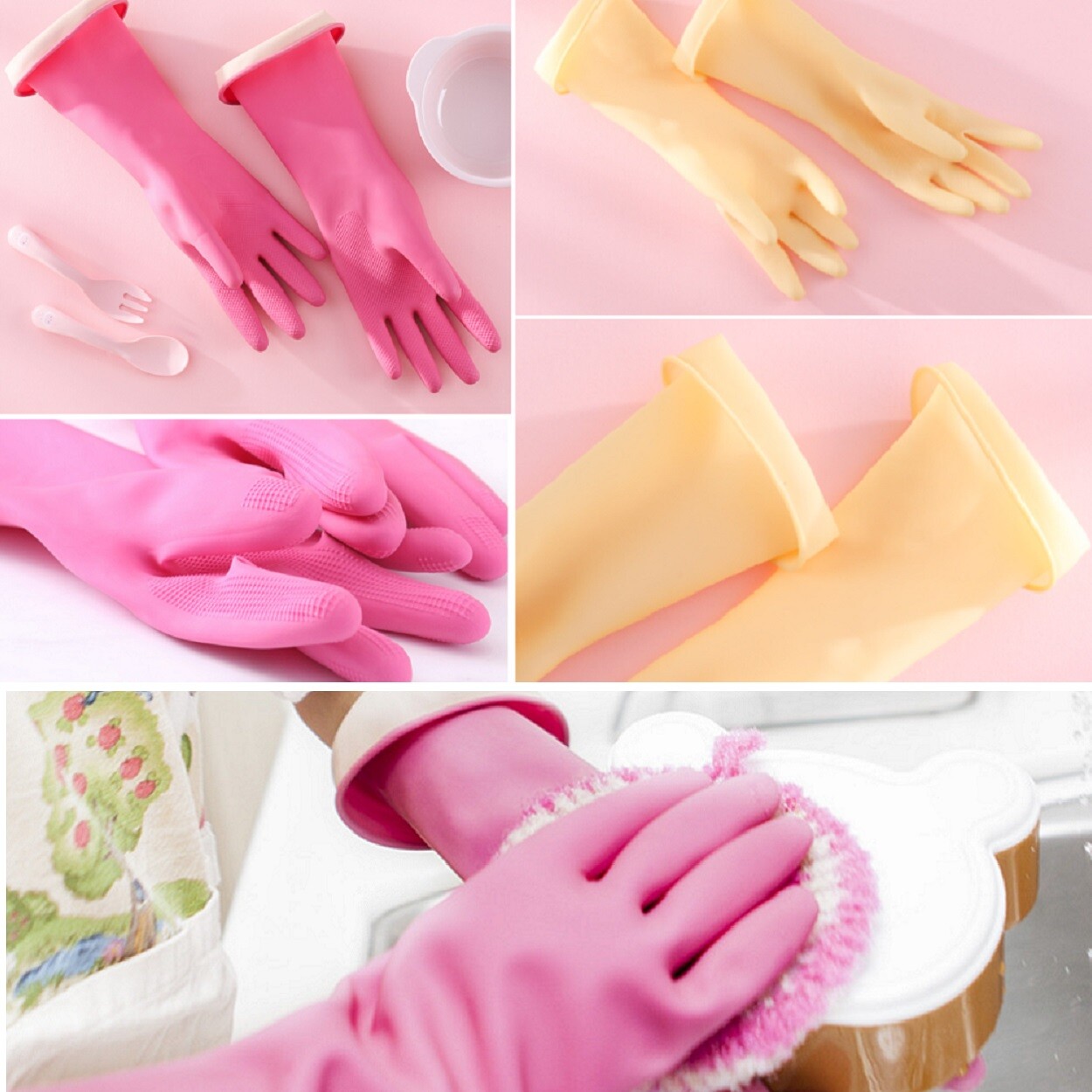 Kids Reusable Multipurpose Waterproof Hand Protection Latex Dish Rubber Gloves