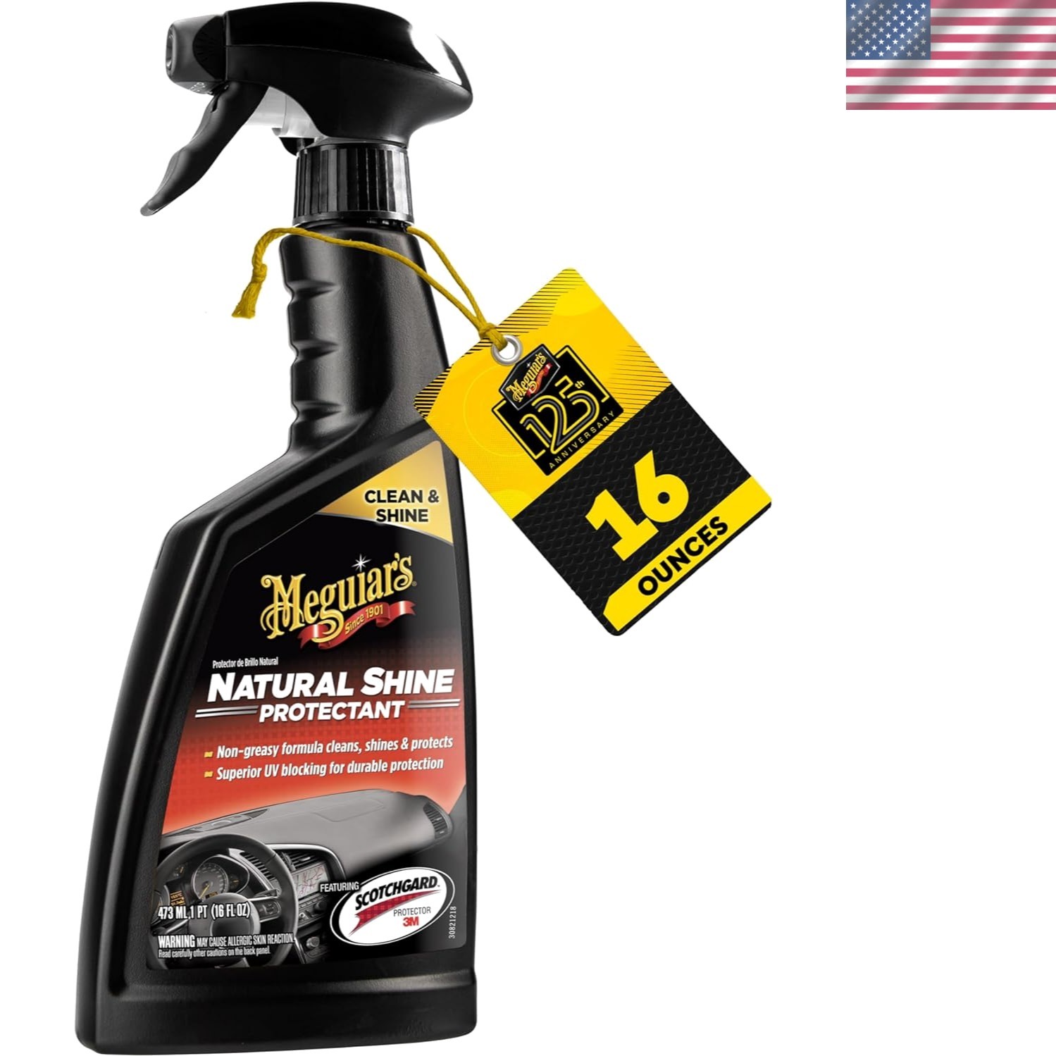 Meguiar’s Natural Shine Protectant – Easy Spray for Car Interiors, 16 oz