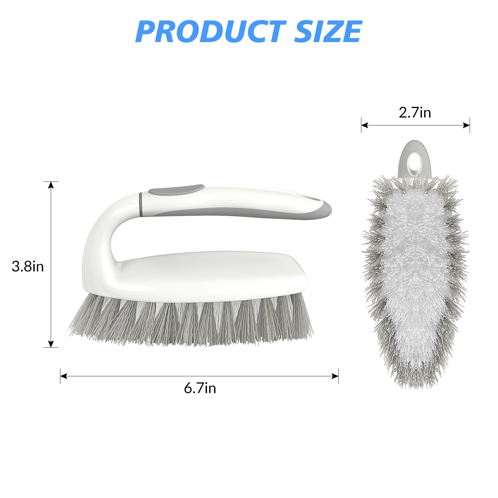 Heavy Duty Scrub Brush, Stiff Bristles Cleaning Brush with Non Slip Handle Sh…