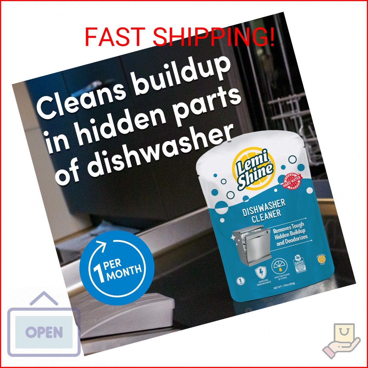 Lemi Shine Natural Dishwasher Cleaner – Hard Water Citric Acid Cleaning Powder –