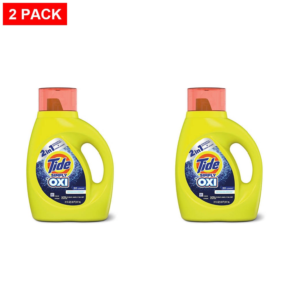 Tide Simply Plus Oxi Detergent, 31 fl oz – Pack of 2