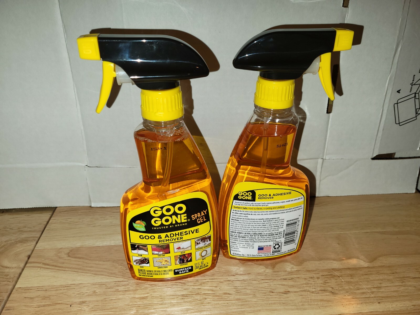 (Lot of 2)Goo Gone Adhesive Remover Original Spray Gel – 12 oz Each