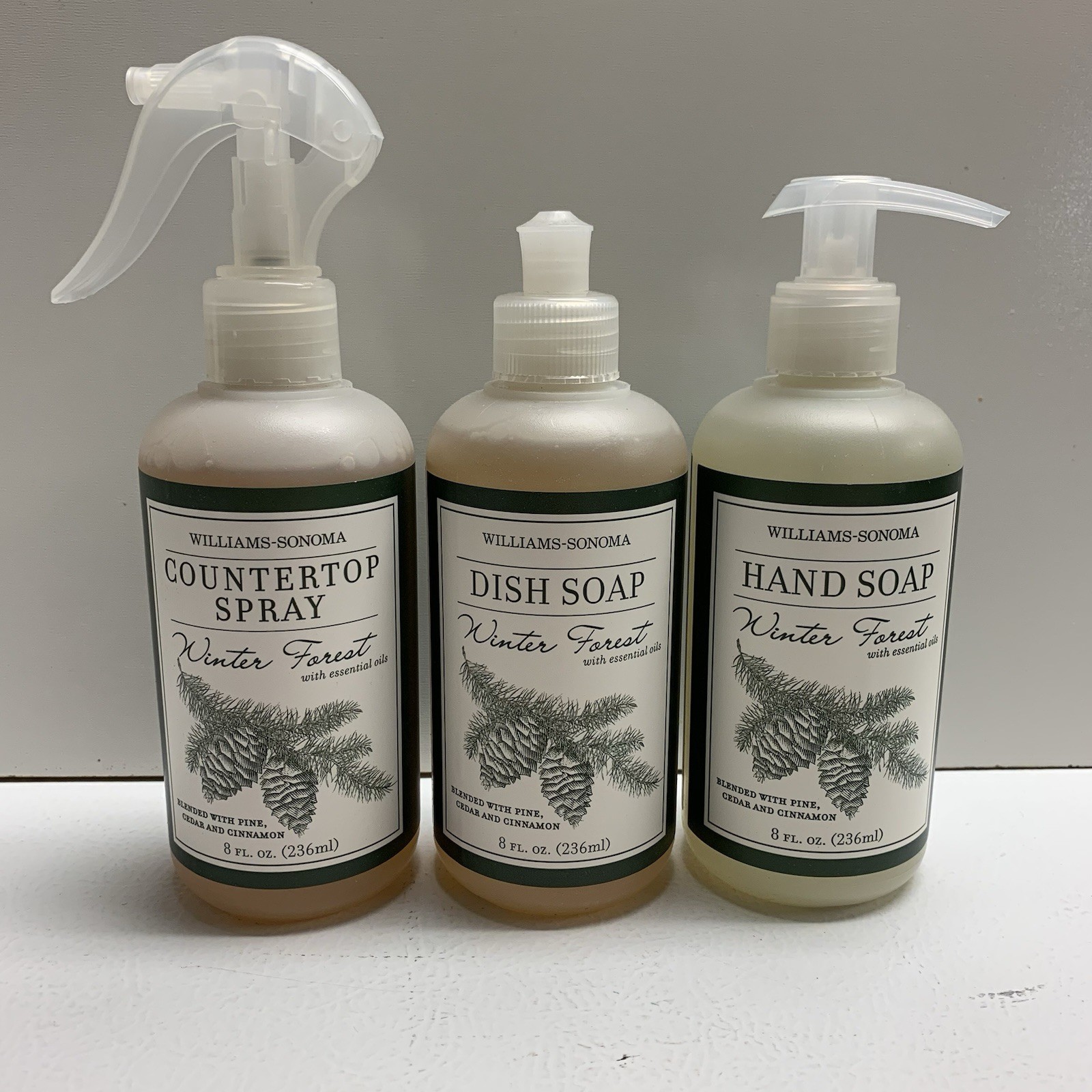 Williams Sonoma Winter Forest Kitchen Cleaning Kit Hand & Dish Soap + Spray