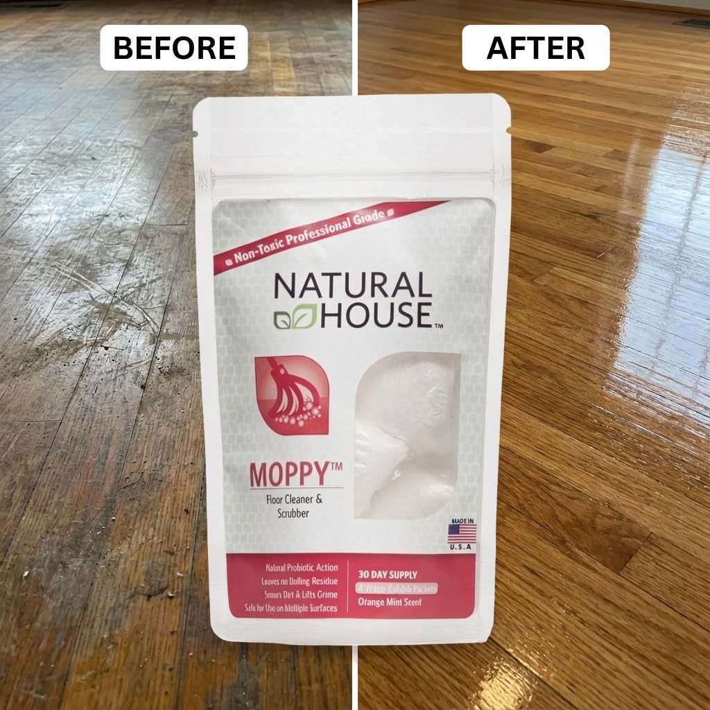 Natural House Moppy – Plant-Based Enzyme Floor Cleaner Pods – Hardwood, Tile,…