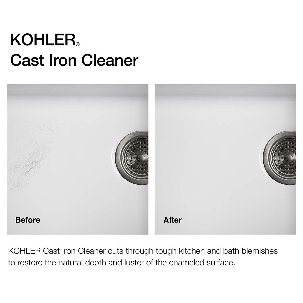 K-23725-NA Cast Iron Cleaner, For Kitchen and Bathroom, 8 oz Bottle, Non-abra…