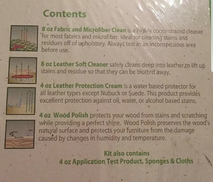 WorryNoMore Furniture Cleaning Protection Kit Microfiber Leather Wood Polish New