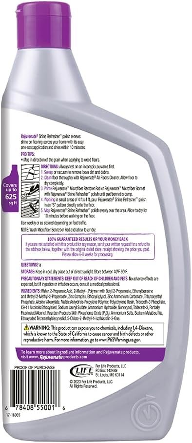Rejuvenate Shine Refresher Floor Polish Renews Shine On Newer And Recently 32 Oz