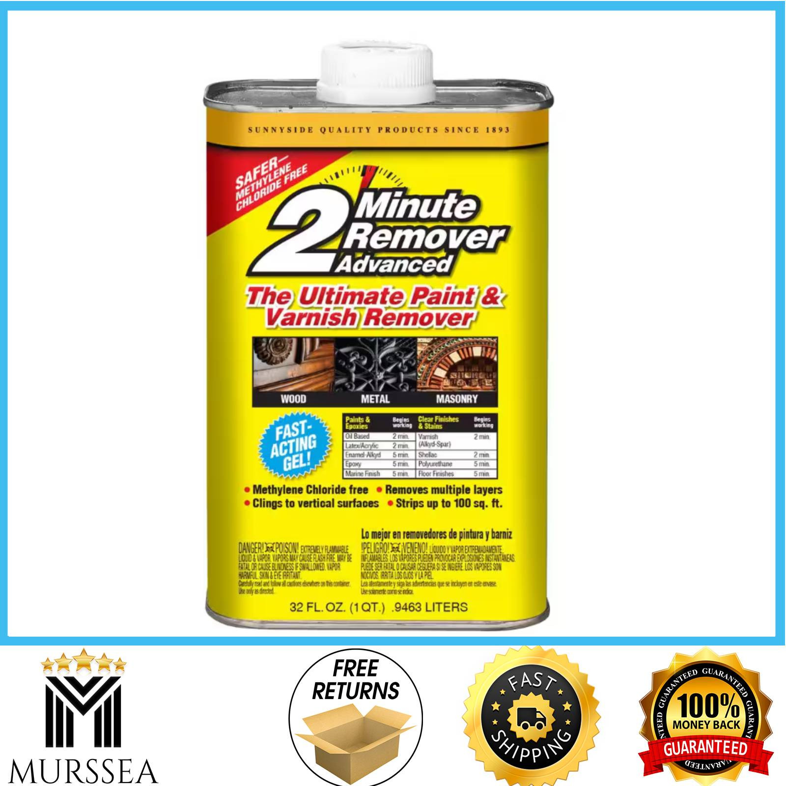 Sunnyside 63432 2 Minute Advanced Remover Paint and Varnish Remover Gel