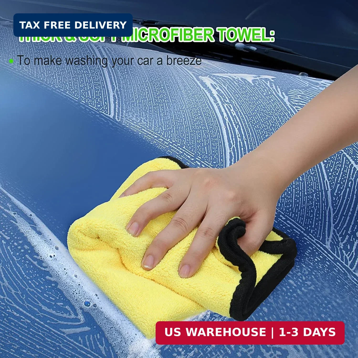 Car Wash Kit, 62” Car Wash Brush with Long Handle, Soft Bristle Scratch-Free Ca