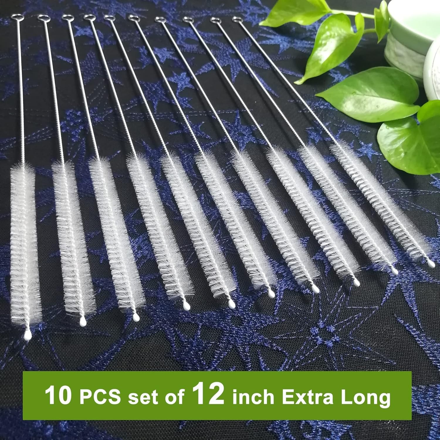 Extra Long Straw Cleaners 12 Pack – Non-Scratch and Dishwasher Safe Brush Set
