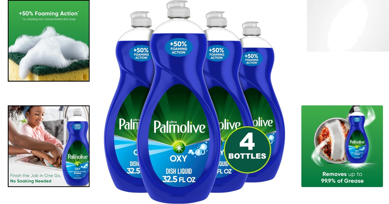Ultra Dish Soap 4-Pack – Powerful Oxy Degreaser (32.5 Fl Oz) for Multi-Surface