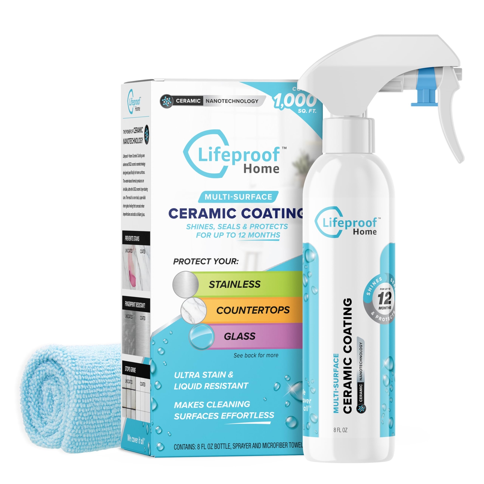 Lifeproof Home Ceramic Coating Spray Kit – Shine Seal & Protect Stainless St…