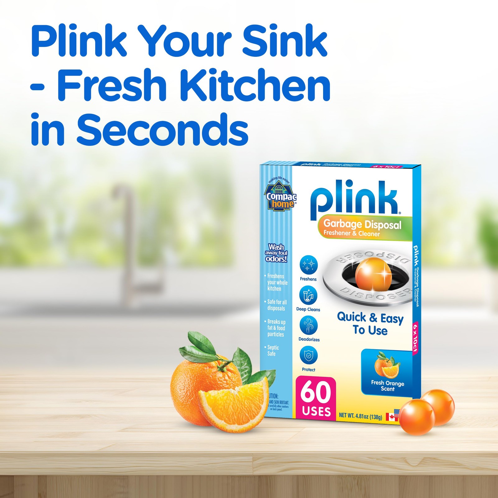 60 Count Plink Garbage Disposal Cleaner and Deodorizer Value Pack Fresh Citrus