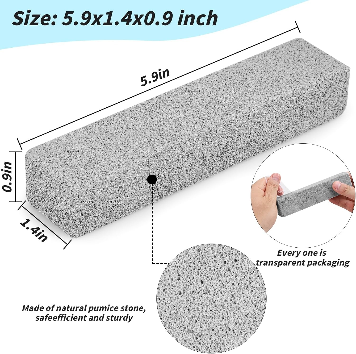 90 Pack Pumice Stones Bulk for Cleaning – Grey Pumice Scouring Pad, Pumice Stick