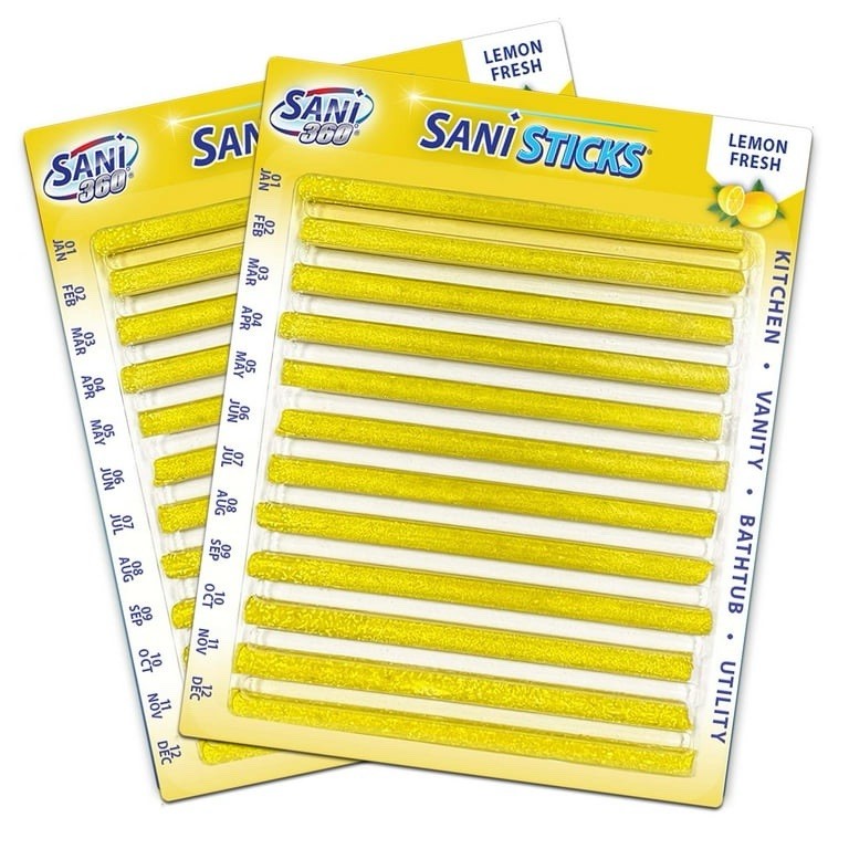 Sani-Max Drain Sticks 24 Count, Lemon Scents, Stop Clogs And Smelly Sinks