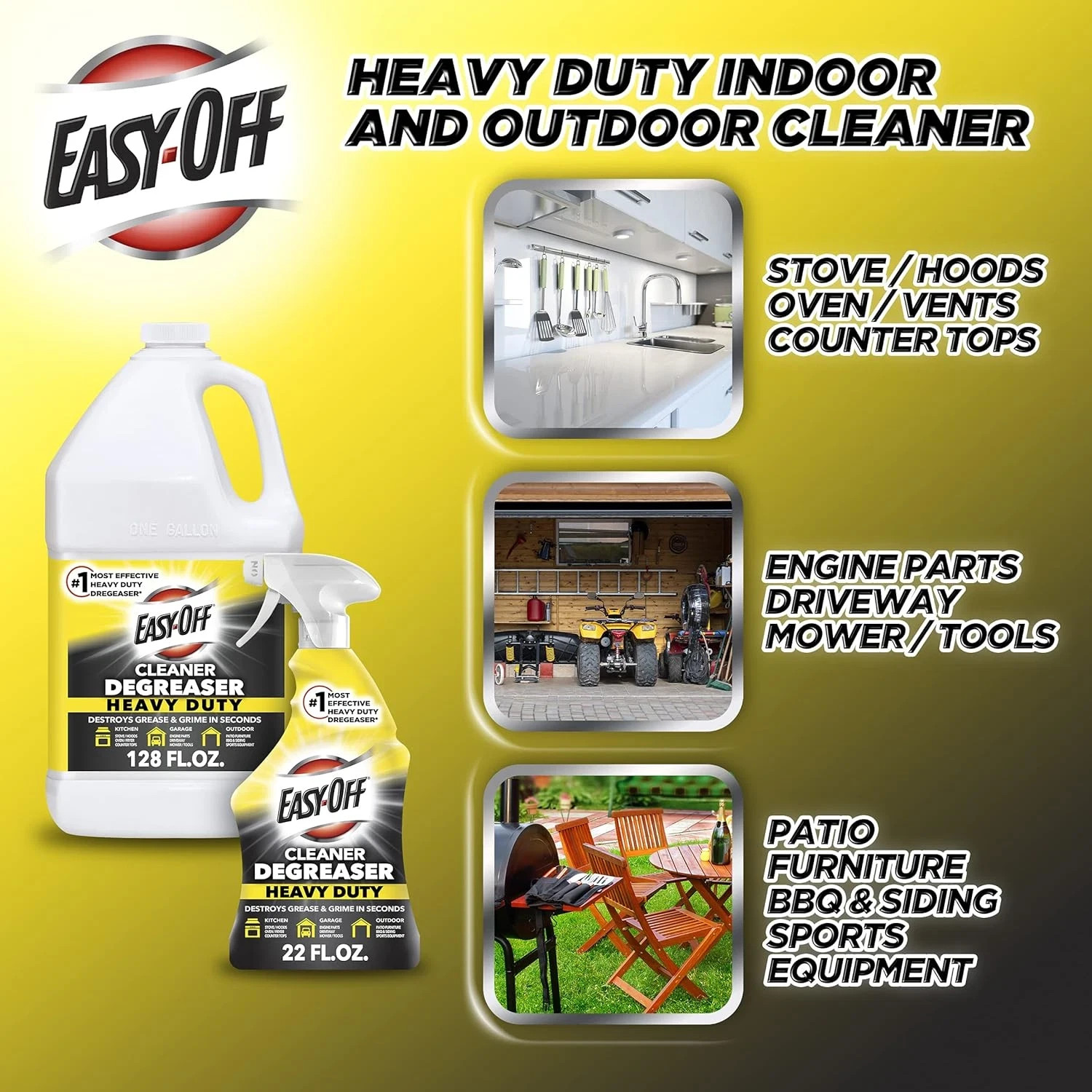 Easy off Heavy Duty Degreaser Cleaner Spray, 32 Ounce (Pack of 2)