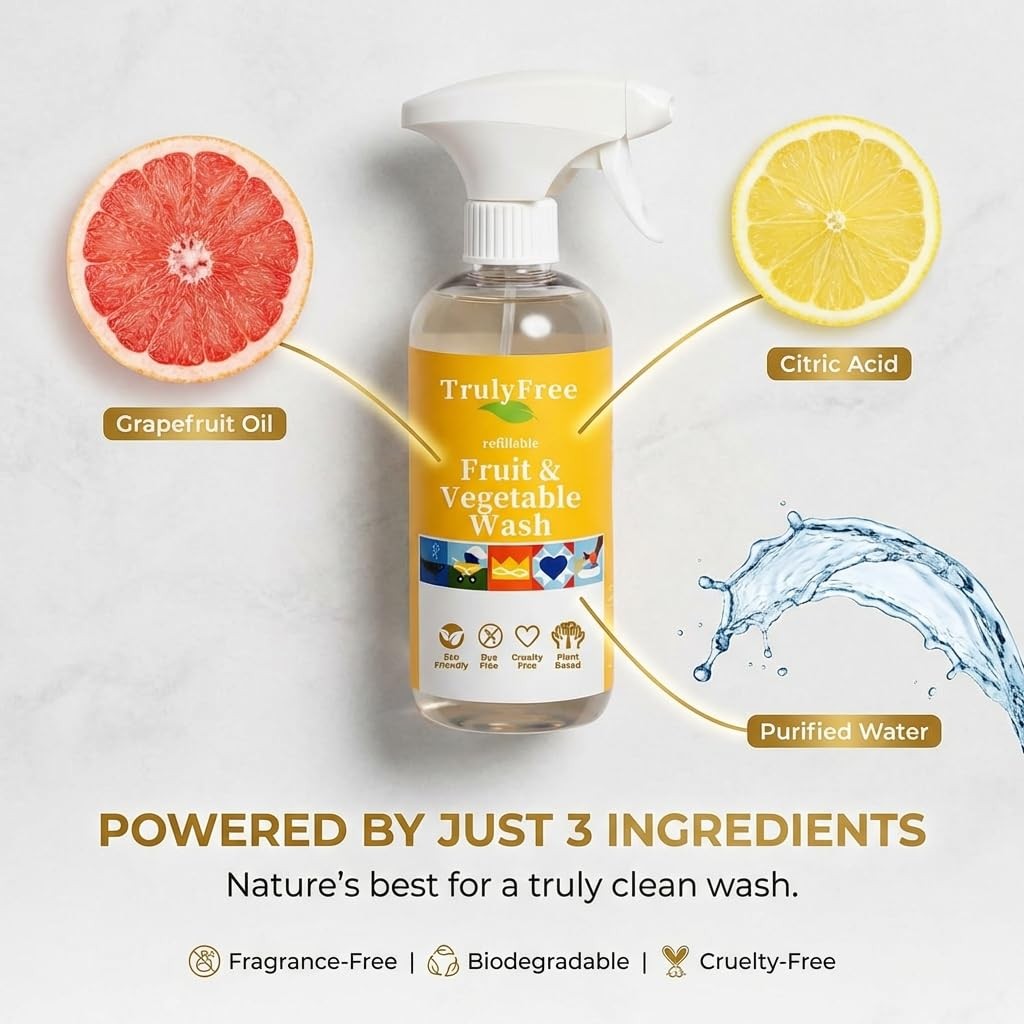 Fruit and Vegetable Wash – Veggie Wash Removes 99% of Dirt & Wax | Plant-Base…