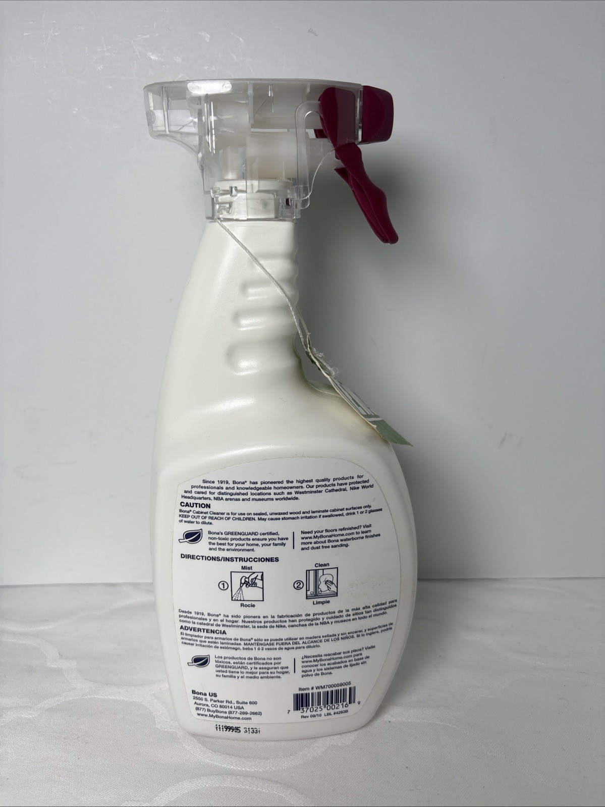 Bona Cabinet Cleaner 36 Fl Oz Spray Bottle Swedish Formula 75% Full
