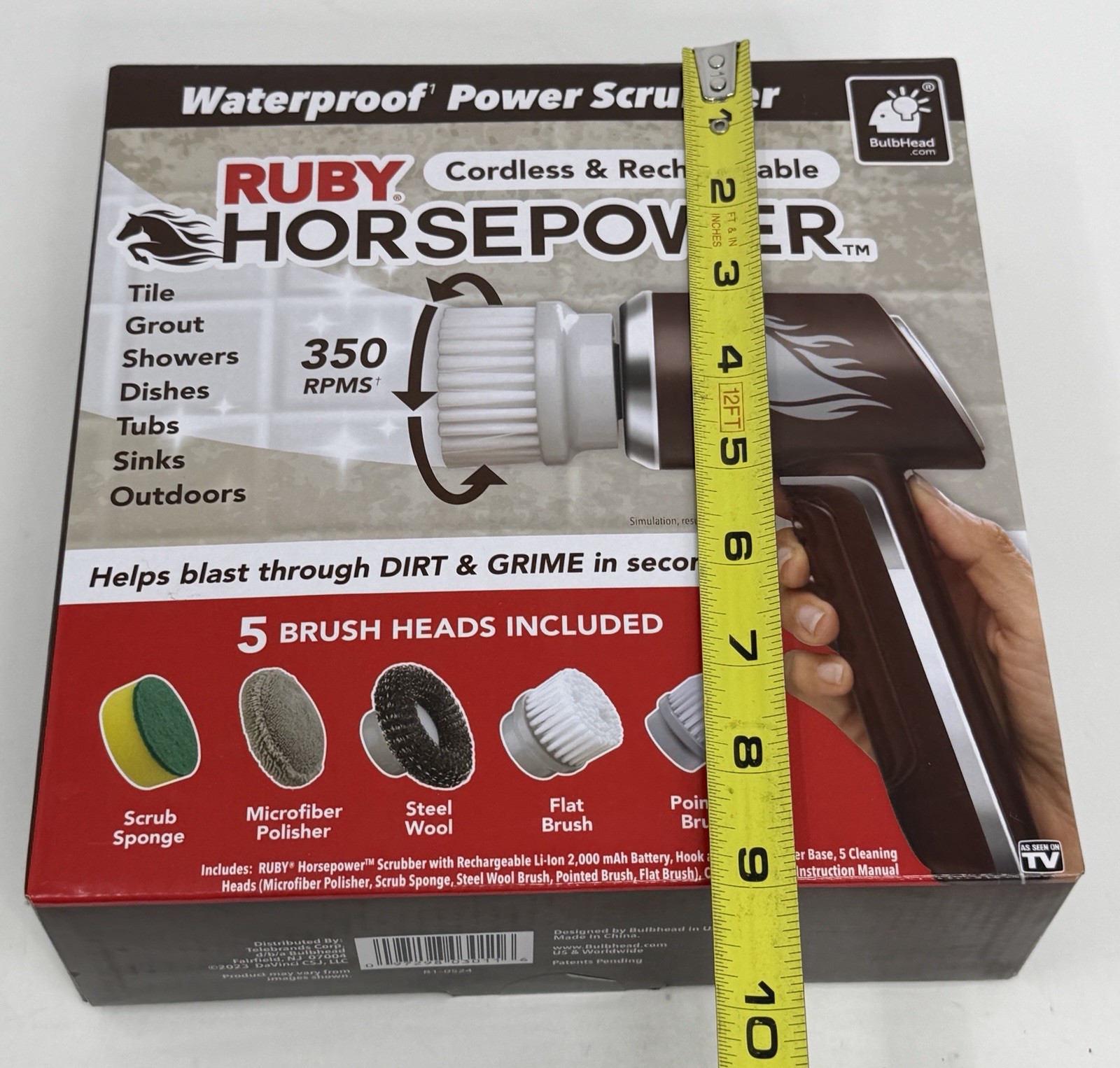 Horsepower Waterproof Power Scrubber Cordless & Rechargeable R1-0524 NIB