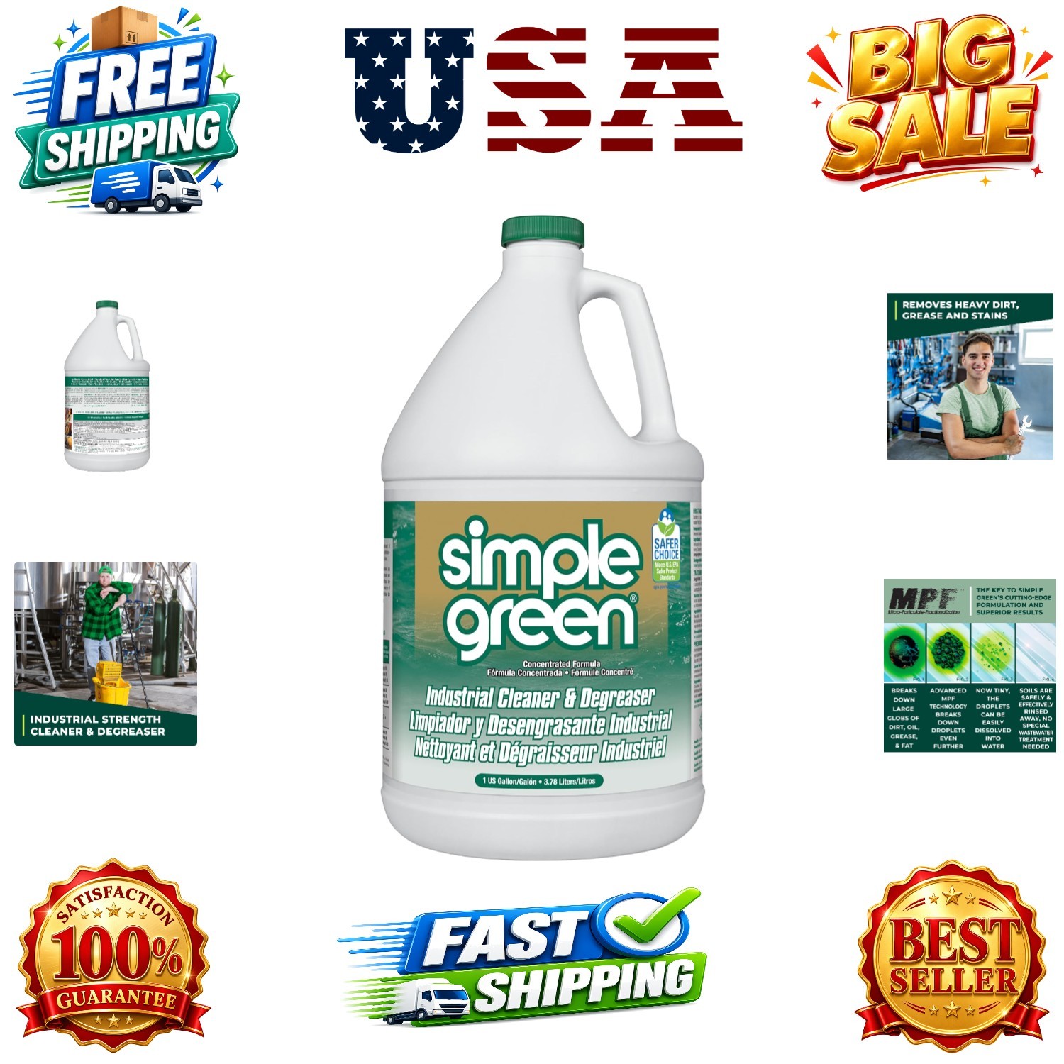 Industrial Cleaner and Degreaser, 128 Oz. 13005