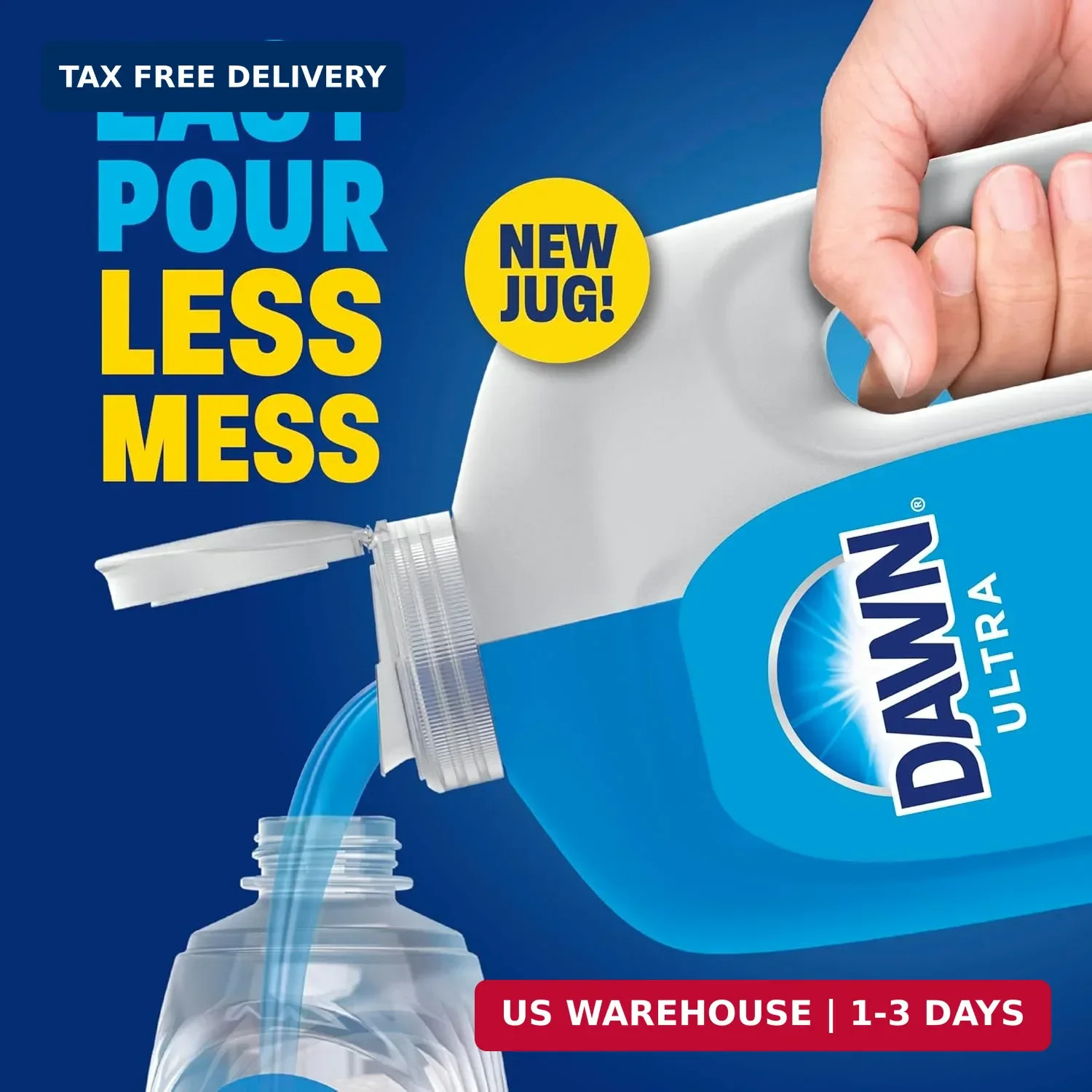 Dawn Ultra Original Dish Soap Refill Jug, Large Size Original Blue Liquid Dishwa