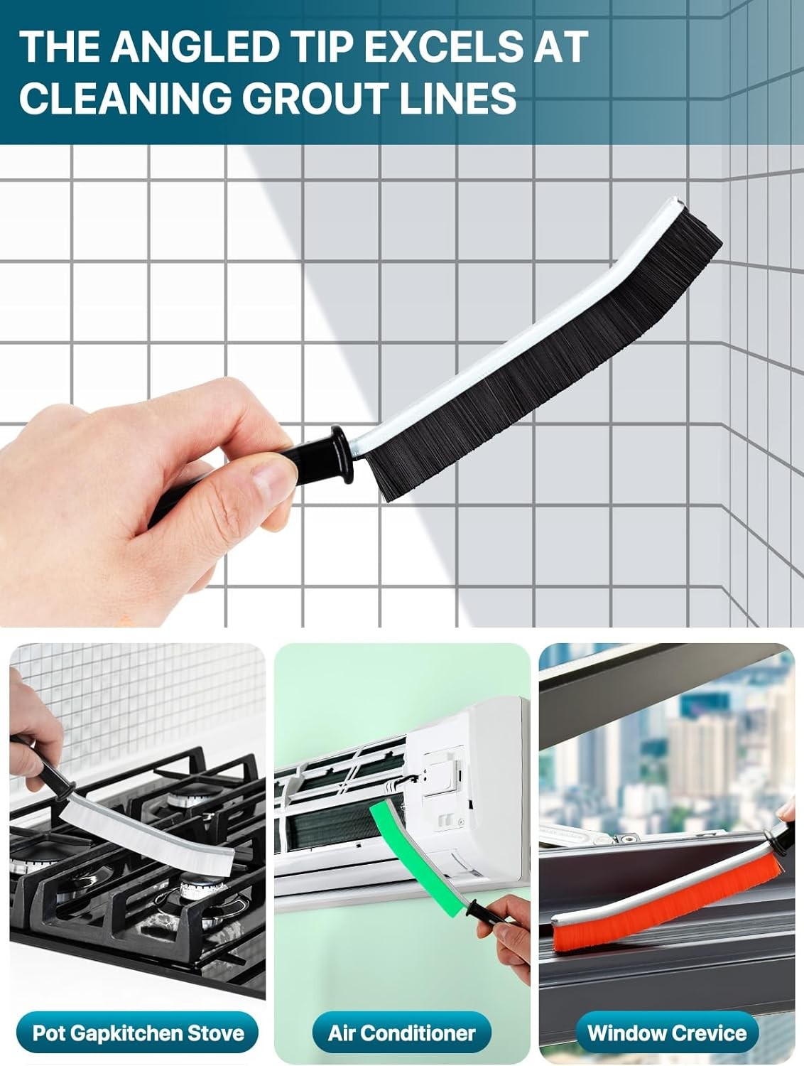 6Pcs Hard Bristle Crevice Cleaning Brush, Multifunctional Premium Crevice Cleani