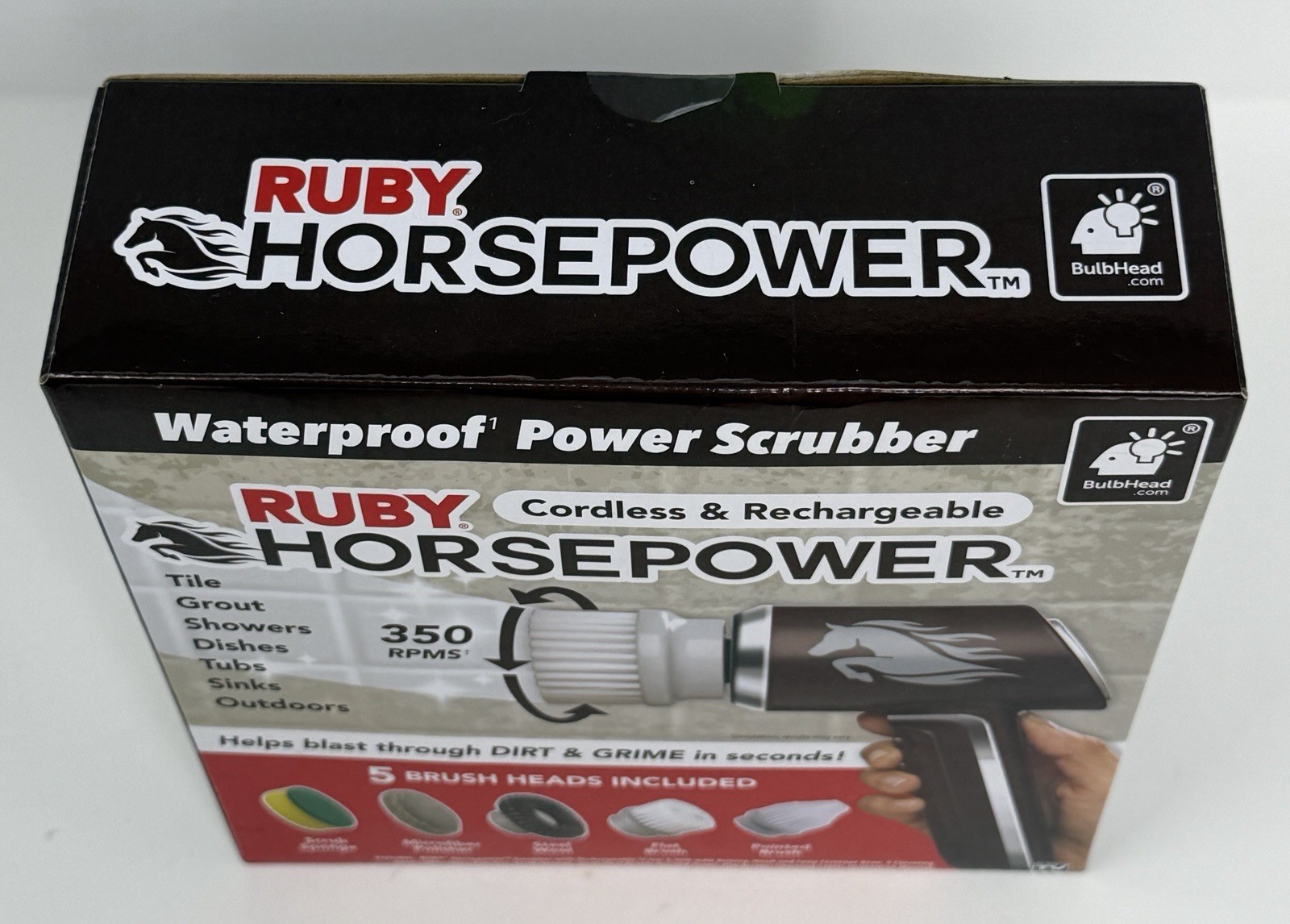 Horsepower Waterproof Power Scrubber Cordless & Rechargeable R1-0524 NIB