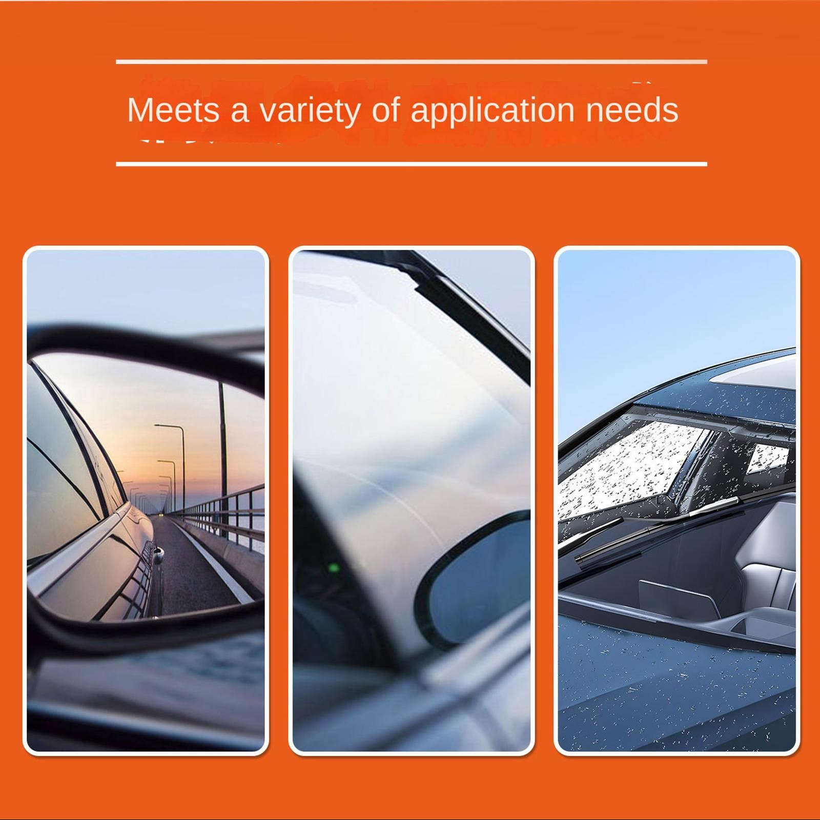 Car Glass Oil Film Remover Cleaning Emulsion 2-in-1 Anti-Glare Hydrophobic Brush