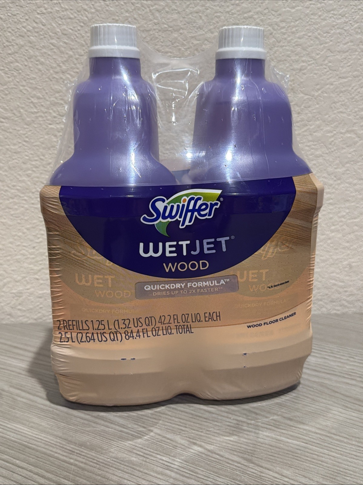 Swiffer Wetjet Wood Floor Cleaner Solution Refill, 42.2 Oz – 2 Pack